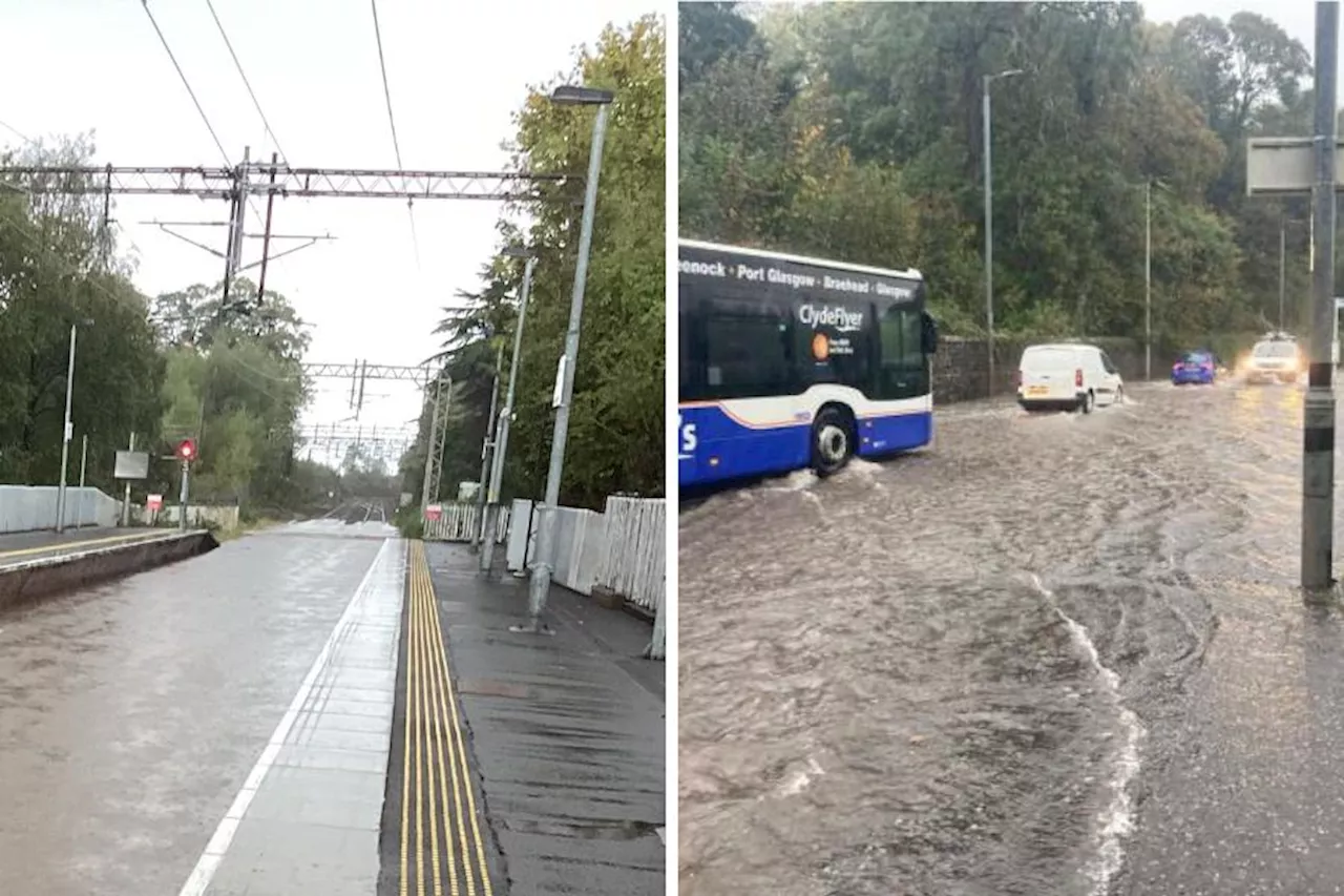 Scottish train lines flooding shown in shocking pictures