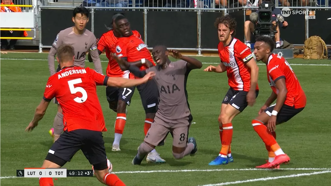 Yves Bissouma slammed for ‘ridiculous dive’ as he is sent off for Tottenham after moment of madness at Lut...