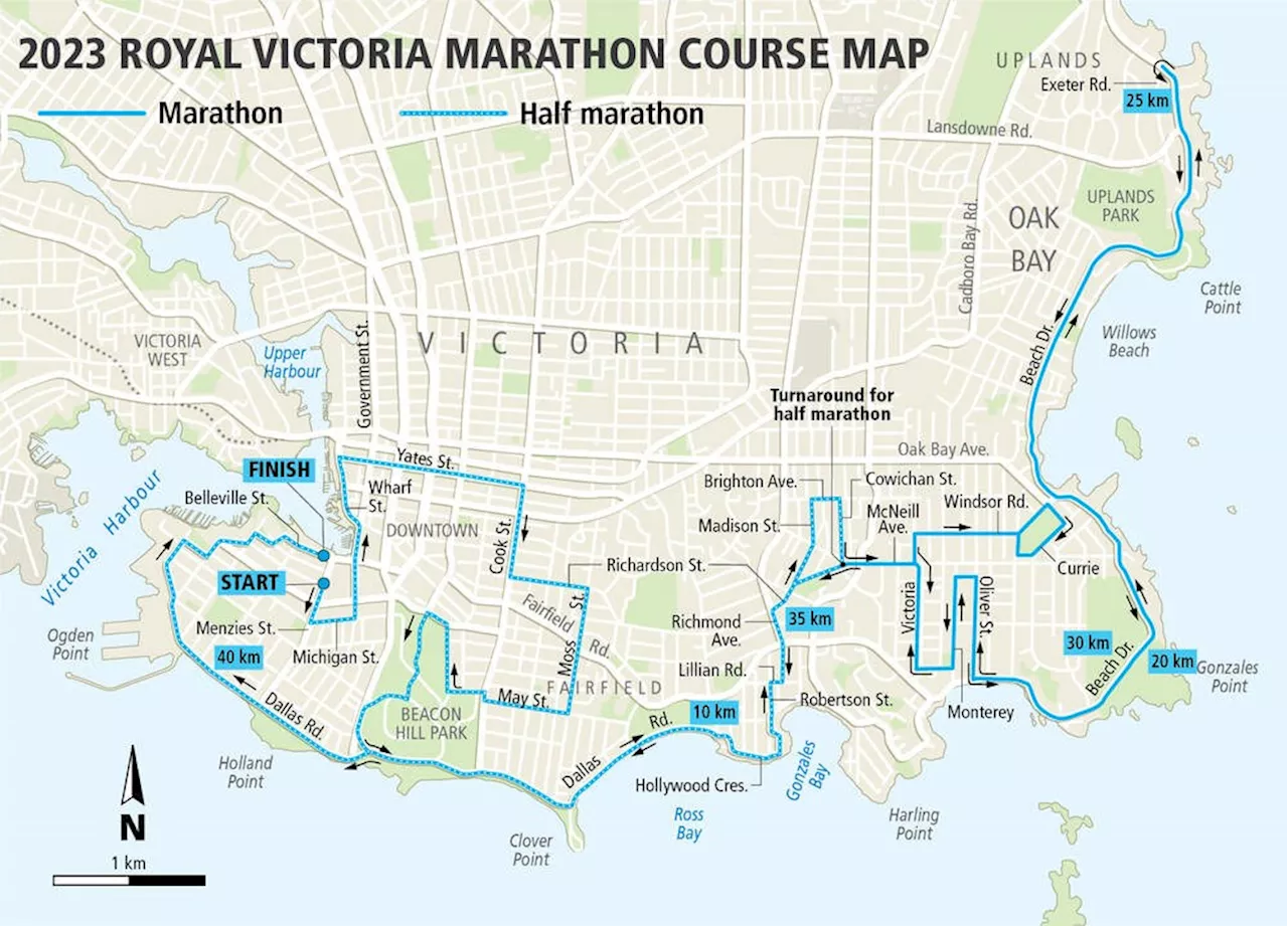 Roads to be closed around Inner Harbour Sunday during Royal Victoria Marathon