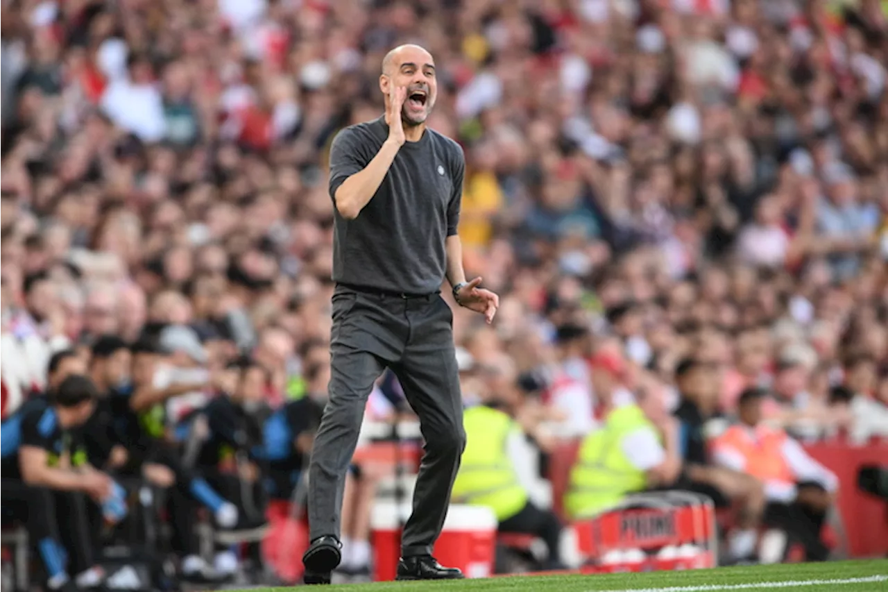 Pep Guardiola durante la partita Arsenal-Manchester City .