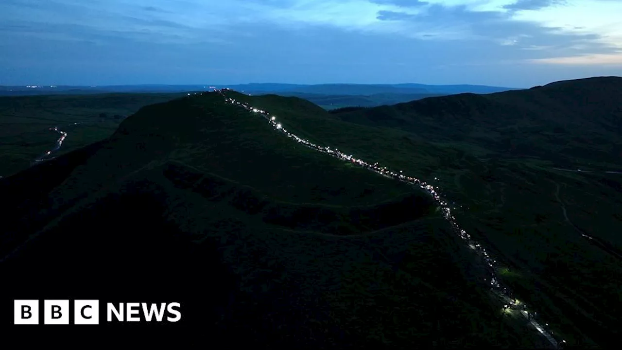 Stunning drone footage shows huge 'light up' event