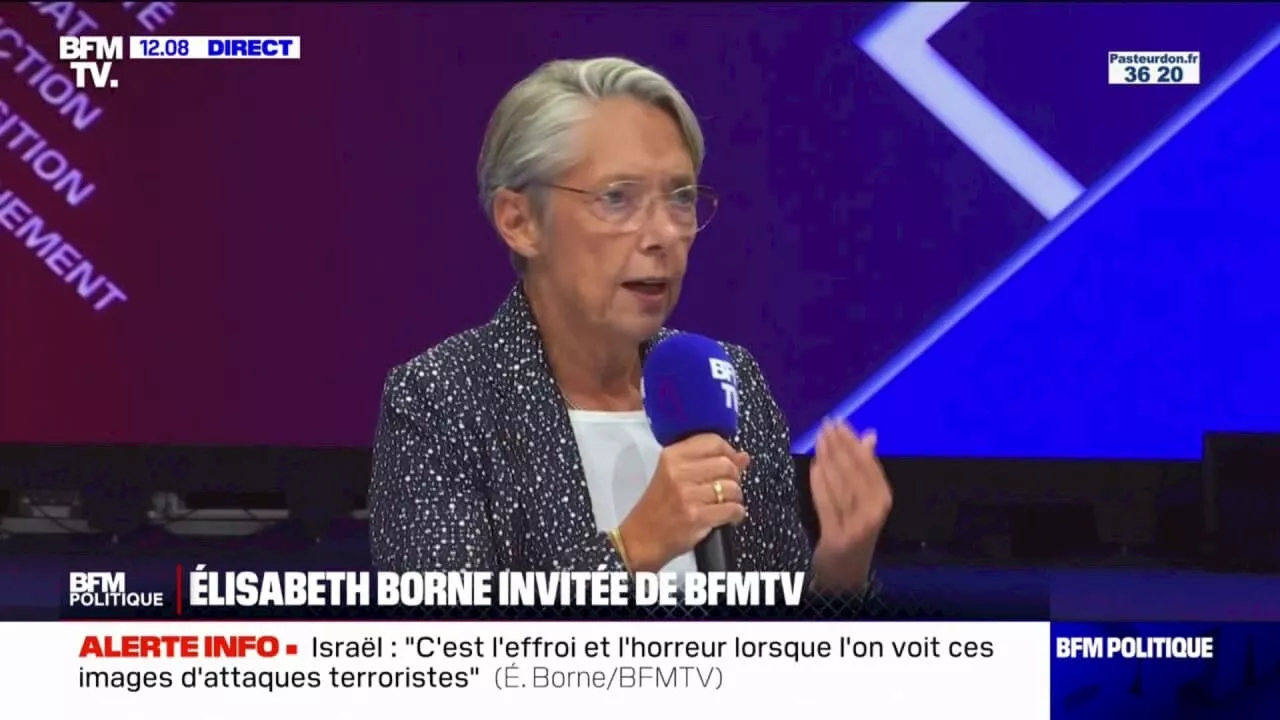 Élisabeth Borne: 'Je veux à nouveau redire ma solidarité à l'égard du peuple israélien face à ces attaques terroristes'