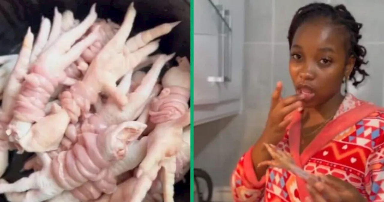 Woman Demonstrates Intenstine Wrapped Chicken Feet Recipe in TikTok Video, SA Cracks Jokes Over Dish