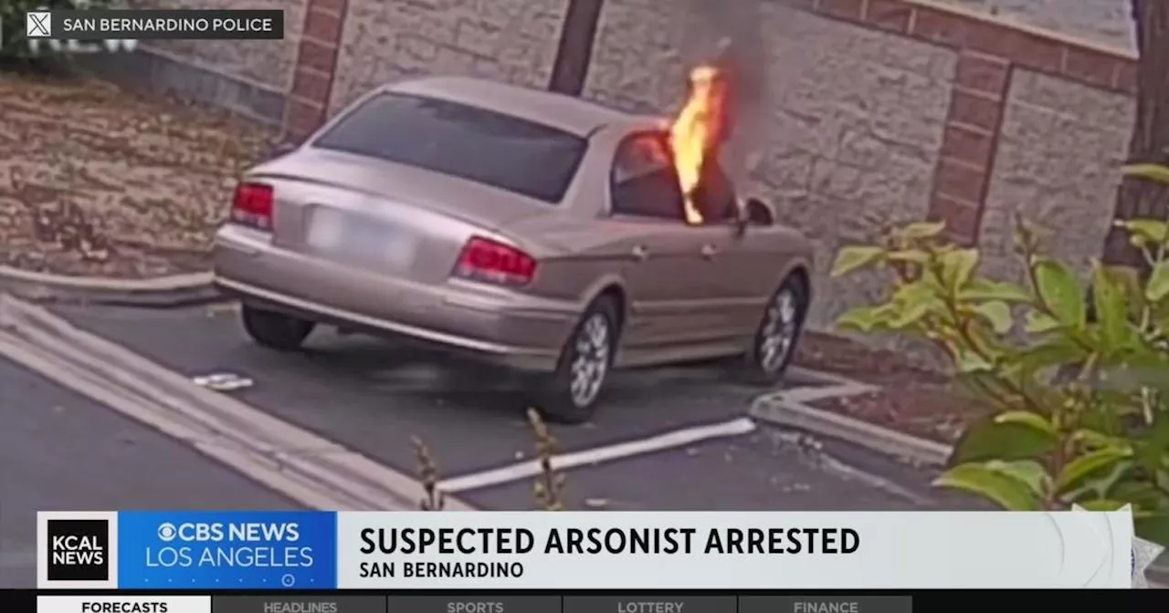 Man arrested for arson after setting car on fire at San Bernardino senior center