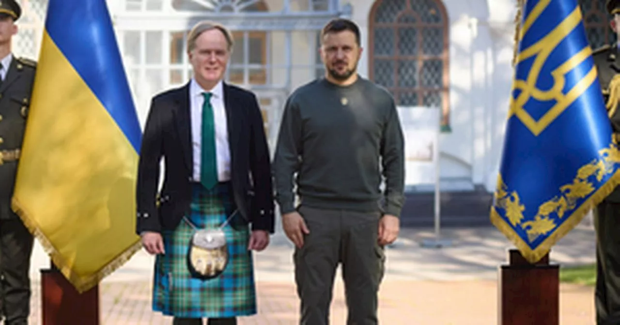 Scottish diplomat appointed Ukraine ambassador wears kilt to meet Zelensky