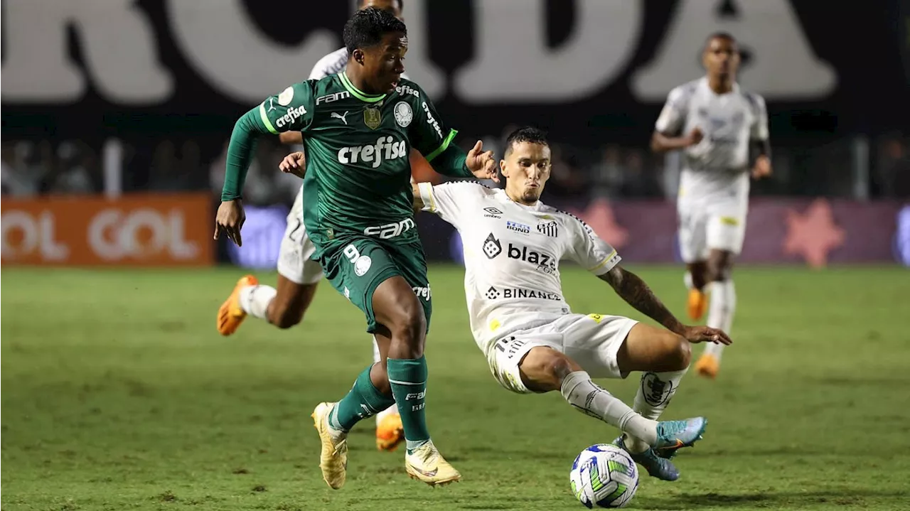 Palmeiras x Santos: onde assistir, escalações e horário do jogo pelo Brasileirão