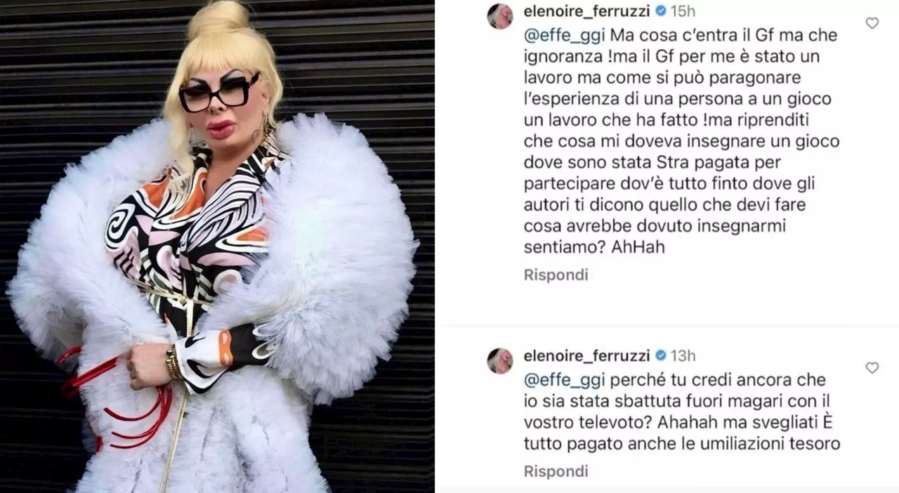 Grande Fratello, Elenoire Ferruzzi attacca: «Tutto pagato e organizzato, compreso le umiliazioni»