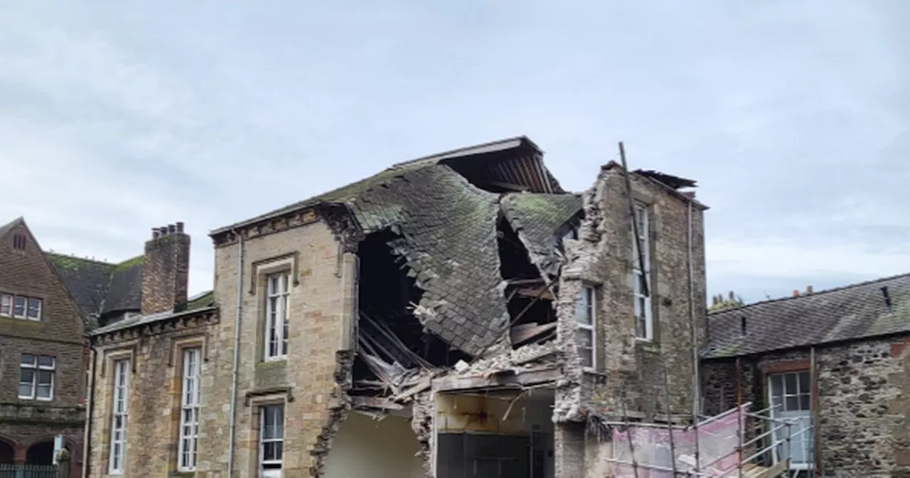 190-year-old courthouse plunges into river after heavy rain