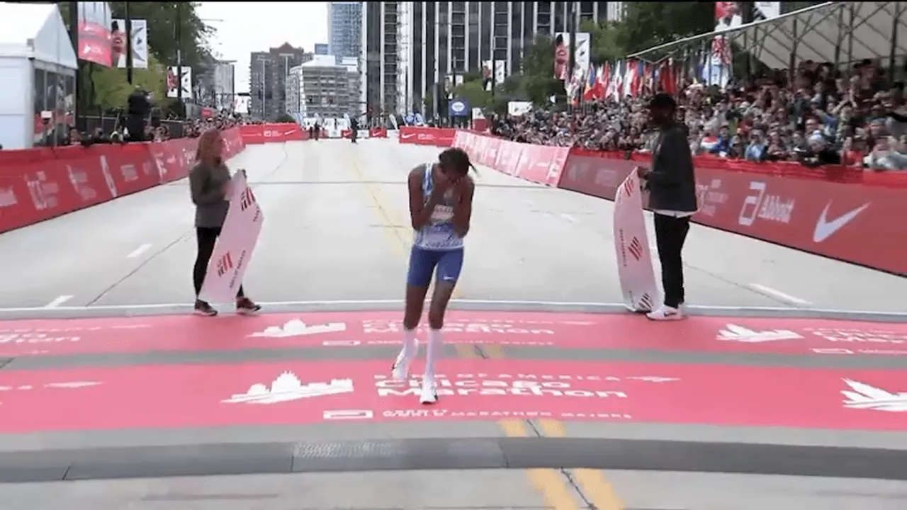 Sifan Hassan crosses 2023 Chicago Marathon finish line with unofficial course record