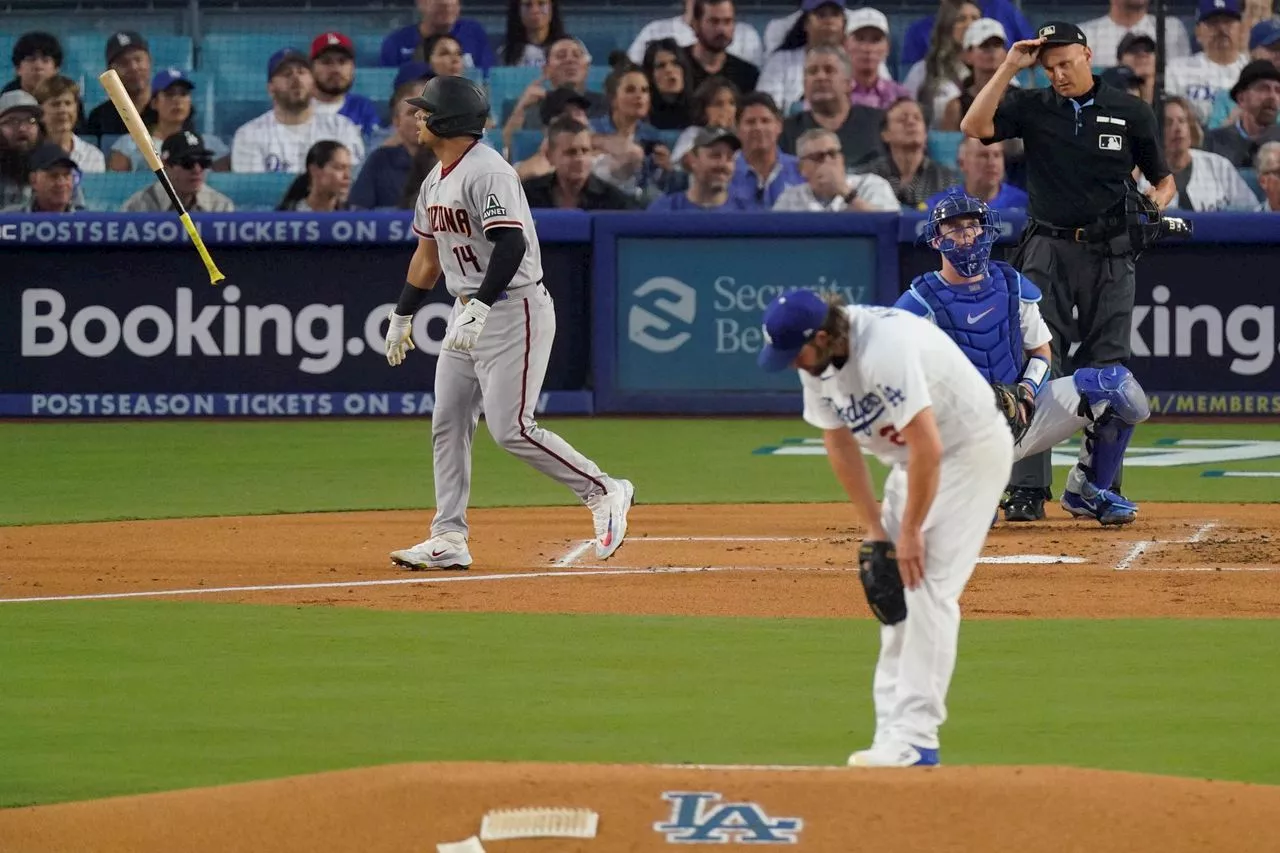 Diamondbacks chase Clayton Kershaw in 1st inning, rout Dodgers in NLDS opener