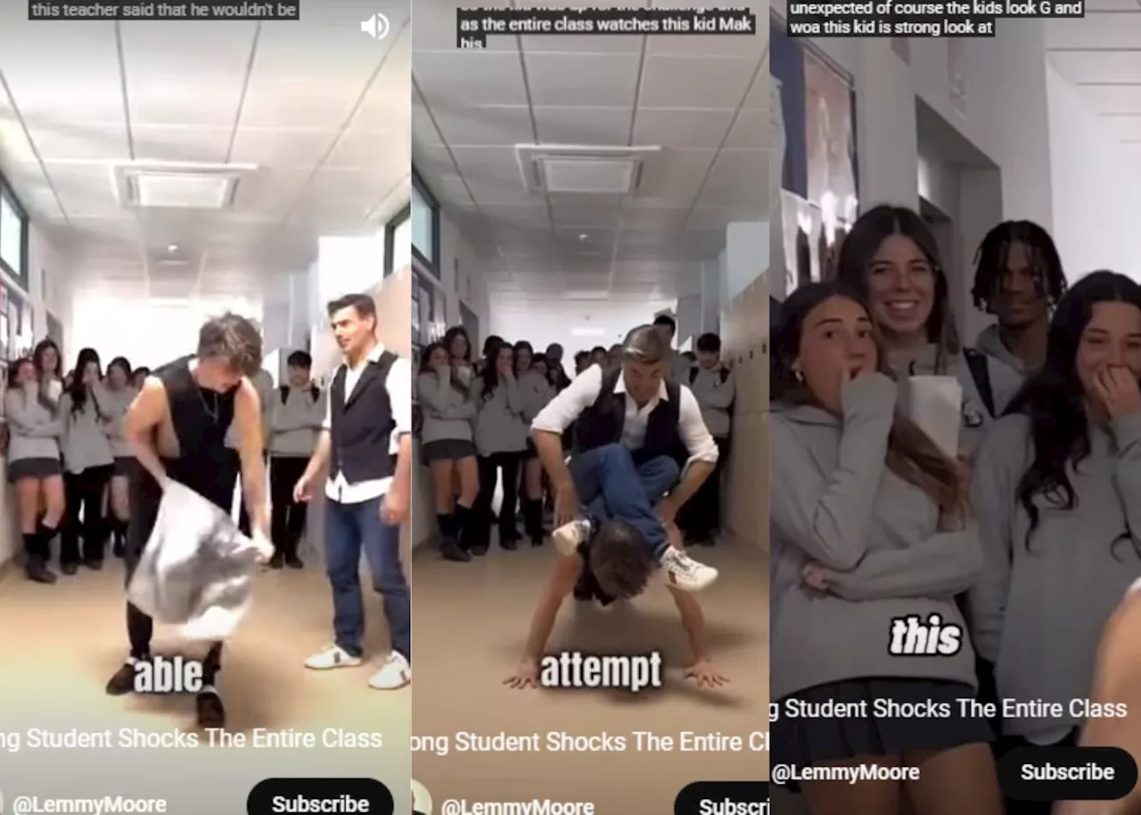 Viral YouTube Short | Student does push-ups with teacher on his back [Video]
