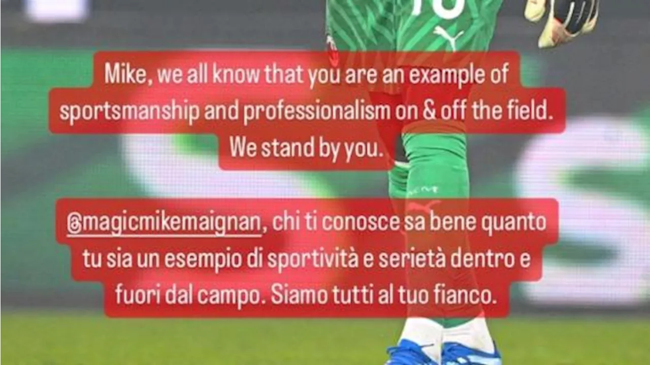 Il Milan sta con Maignan: 'Sappiamo tutti che sei un esempio di sportività e professionalità'