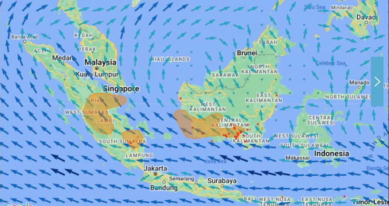 Arah angin bawa jerebu ke Malaysia