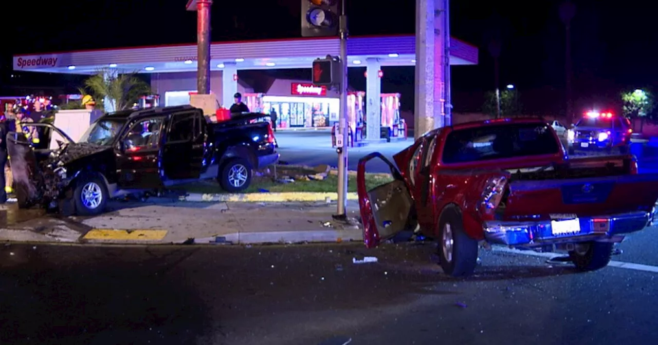 4 hospitalized after 2 trucks collide in El Cajon