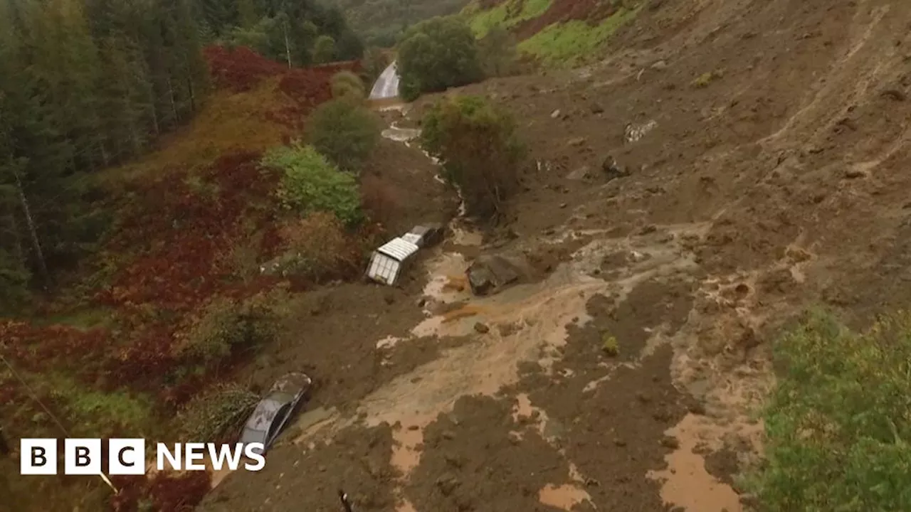 Landslide blocks Argyll road following heavy rain