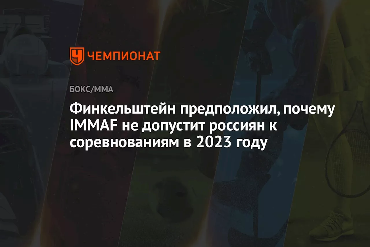 Финкельштейн предположил, почему IMMAF не допустит россиян к соревнованиям в 2023 году