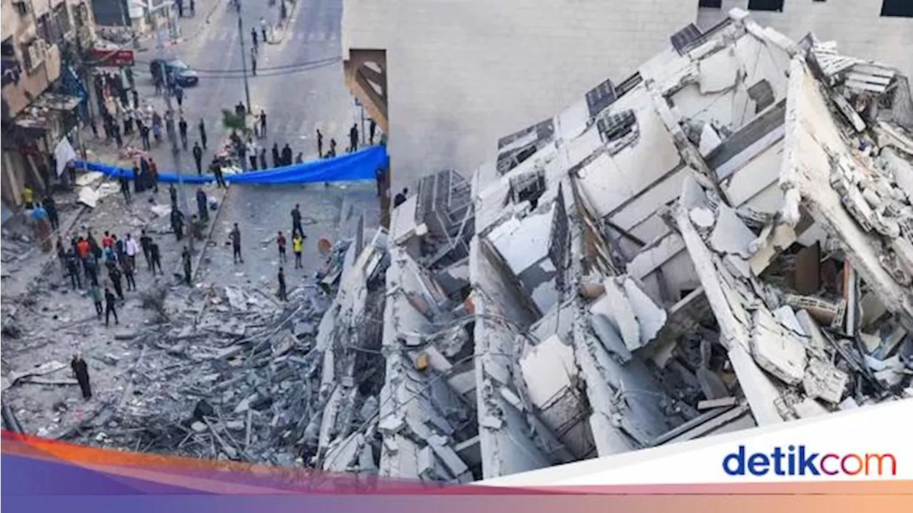 Gedung-Gedung di Gaza Rata dengan Tanah Usai Serangan Balas Dendam Israel