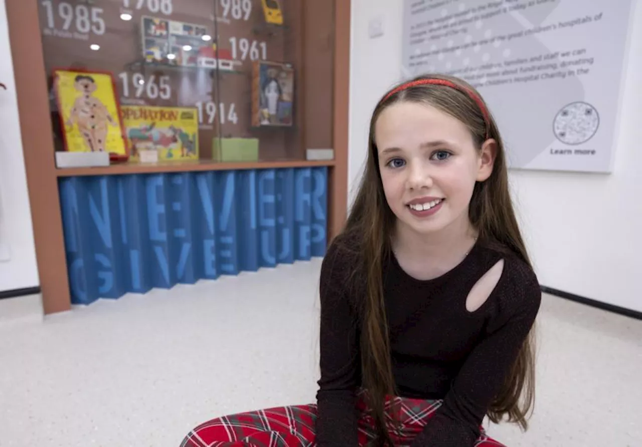 Glasgow girl, 11, in emotional return to hospital which saved her life