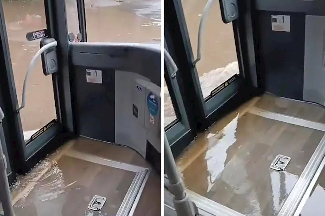 Shocking TikTok video shows Glasgow bus flooded with water