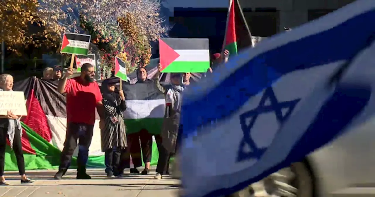 1 arrested following Calgary pro-Israel, pro-Palestine rallies