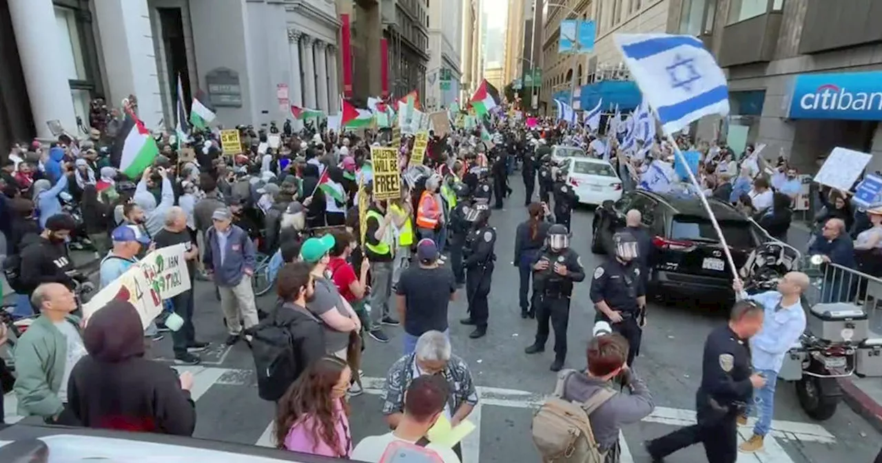 Hundreds on both sides of Israel-Palestinian divide rally in San Francisco