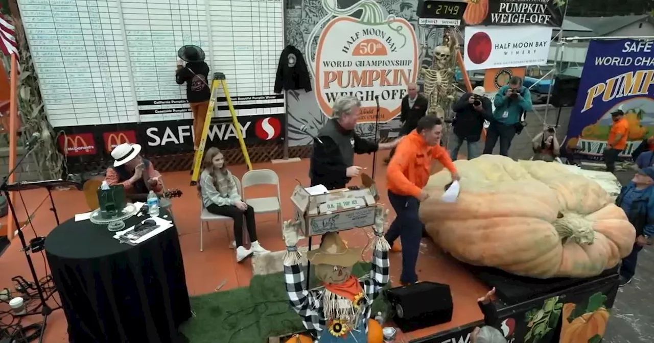 New world record set at Half Moon Bay's 50th annual pumpkin weigh-off