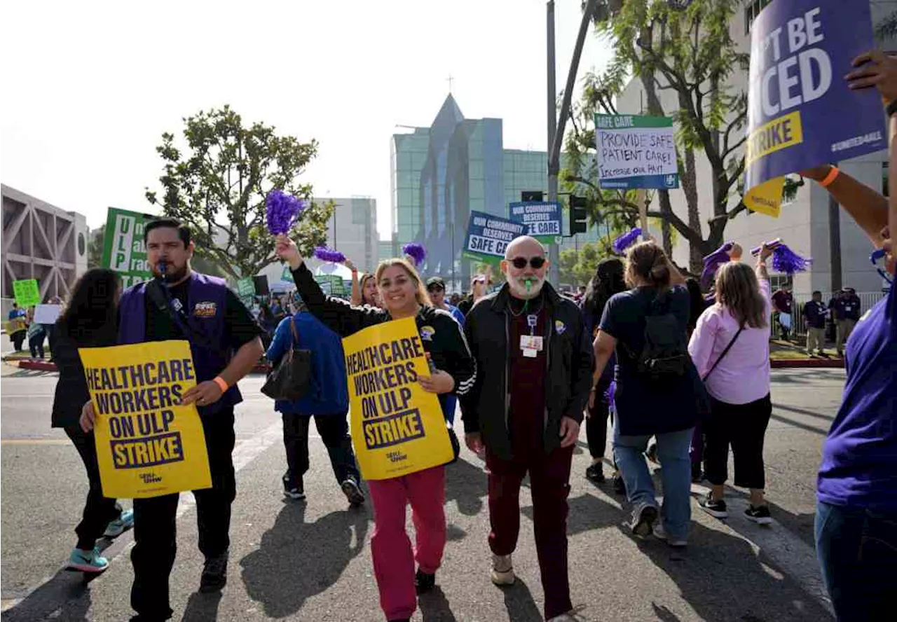 Workers launch strike at 4 Prime Healthcare hospitals in Lynwood, Inglewood, Garden Grove and Encino