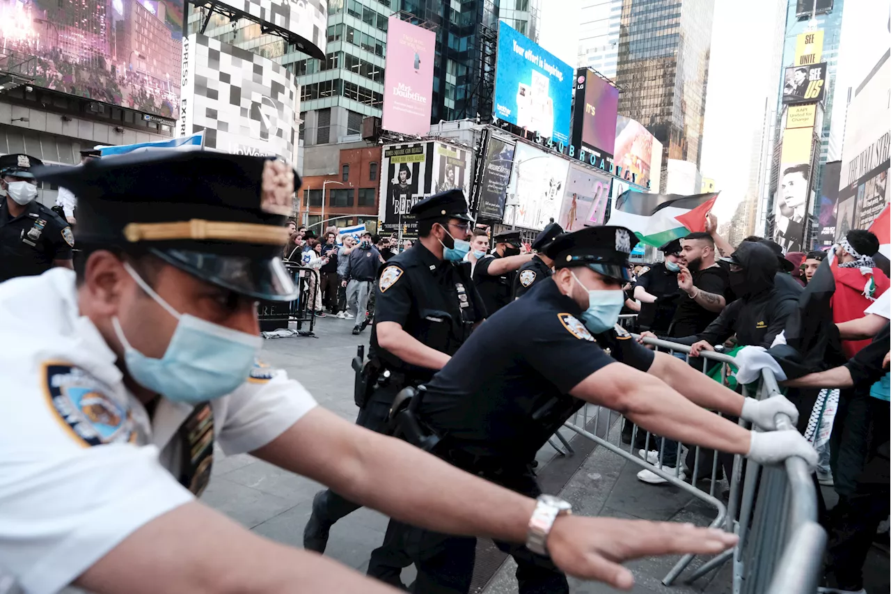 Pro-Palestine and Pro-Israel Rallies Clash in New York