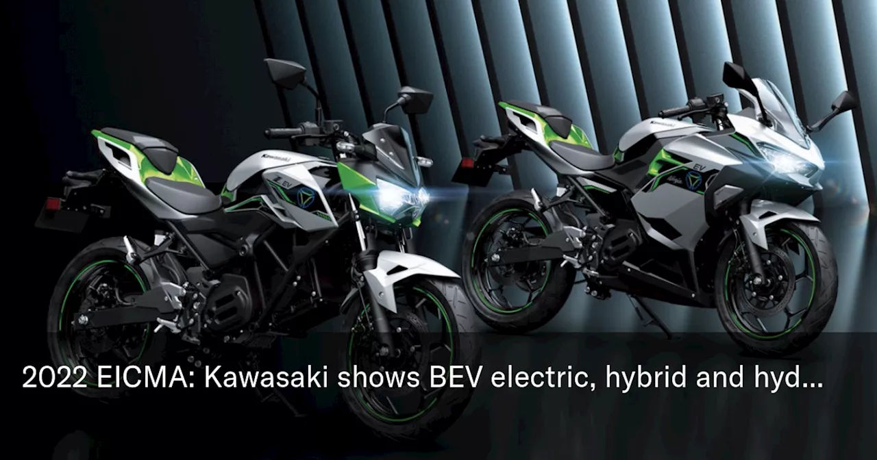 2022 EICMA: Kawasaki shows BEV electric, hybrid and hydrogen-powered prototype motorcycles in Italy