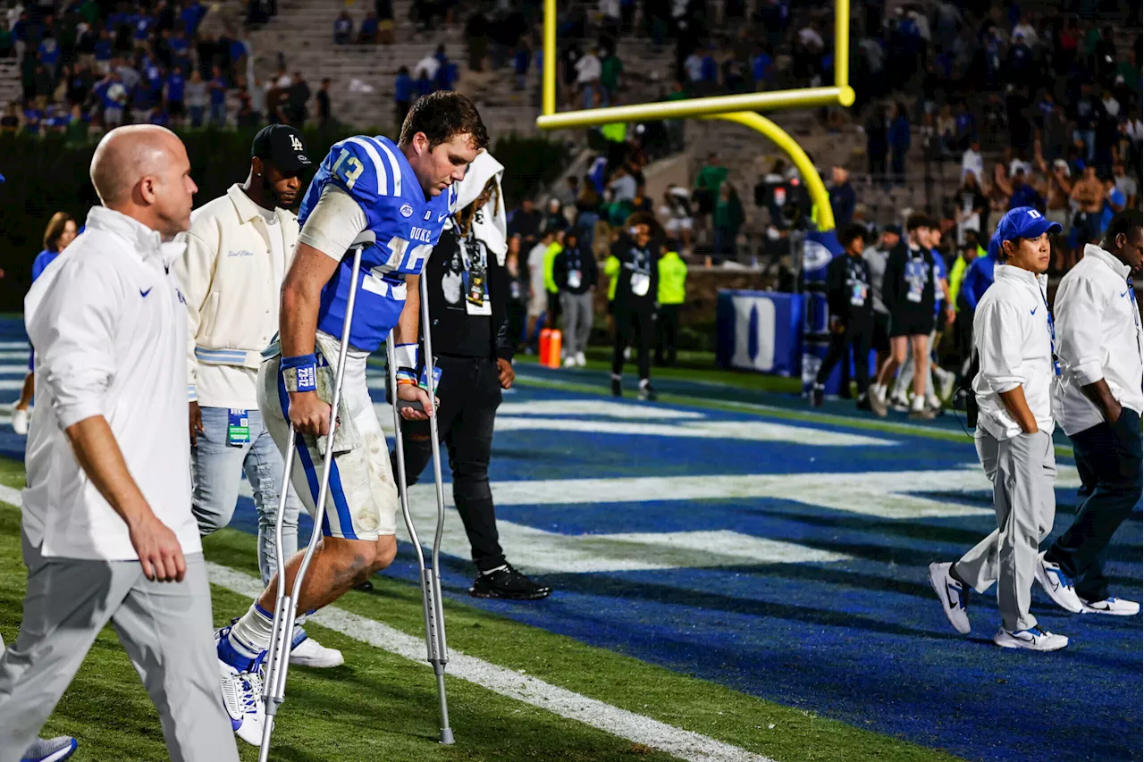 Duke QB Riley Leonard day to day with ankle injury, outlook ‘positive’ for rest of season