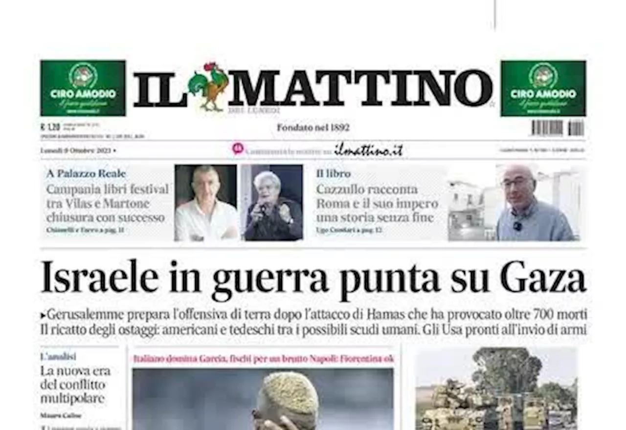 Il Mattino in prima pagina: 'Italiano domina Garcia: fischi per un brutto Napoli'