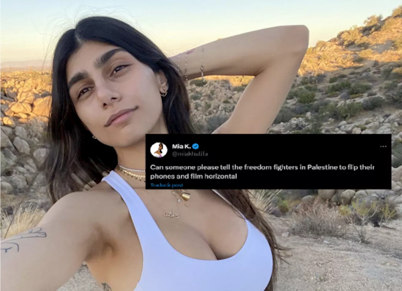 ‘Filmen en horizontal’, ex estrella porno Mia Khalifa causa polémica por apoyar a Hamas