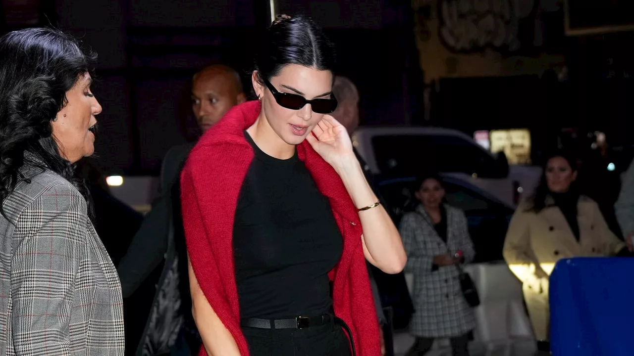 Kendall Jenner Masters the “Pop of Red” Styling Trick for a Date With Bad Bunny