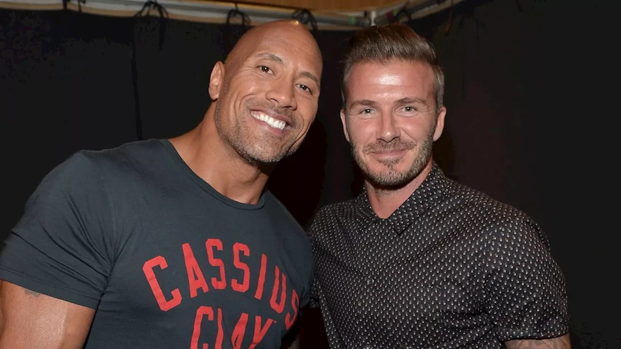 David Beckham calls Dwayne Johnson 'the winner' of Halloween after he dresses up as soccer star