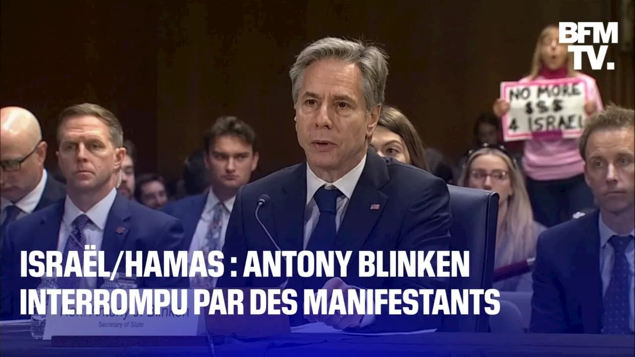 Israël/ Gaza: Antony Blinken interrompu par des manifestants anti-guerre au Sénat