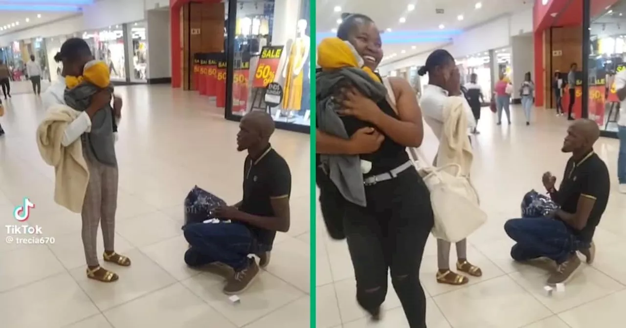 SA Man Proposes to Girlfriend Bolding Baby at Shopping Mall, Heartwarming TikTok Video Goes Viral