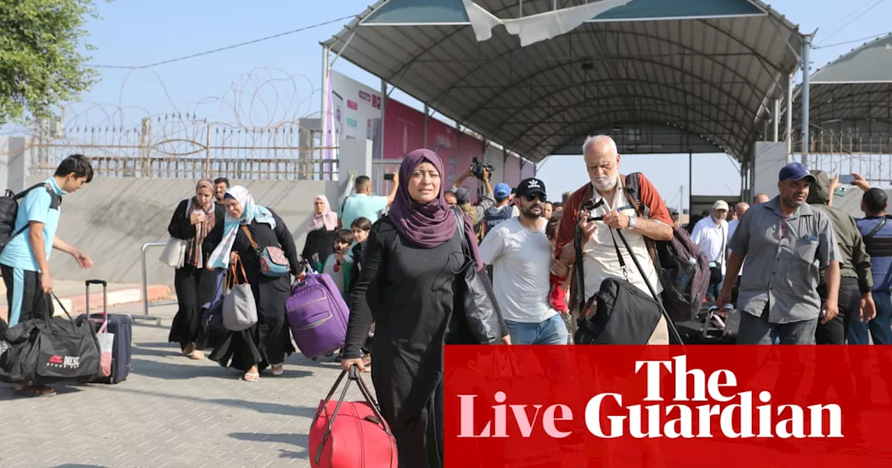 Australia news live: Australians reportedly among those fleeing Gaza as border opens