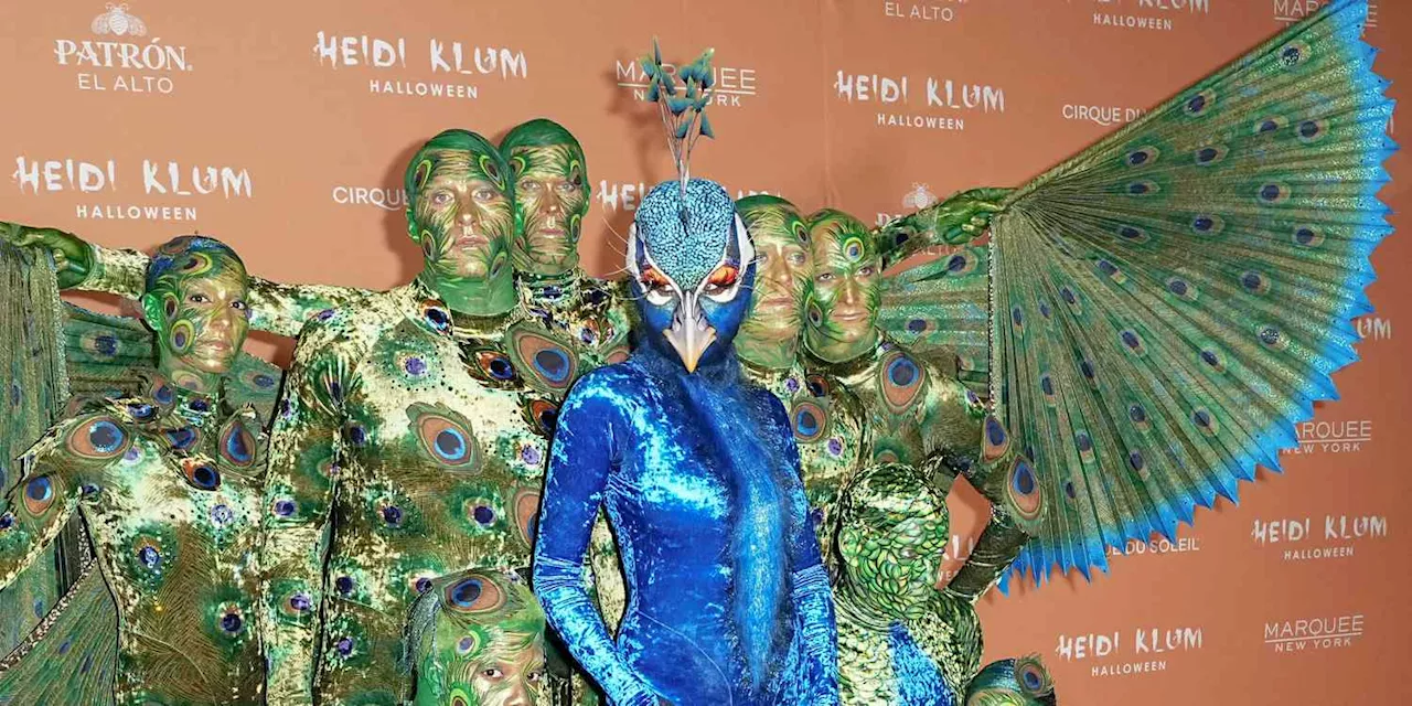 Heidi Klum Just Won Halloween With Her Over-the-Top Peacock Costume