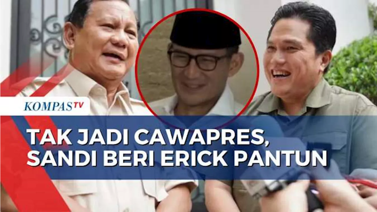 Senasib Tak Jadi Cawapres, Ini Bunyi Pantun Sandiaga Uno untuk Erick Thohir