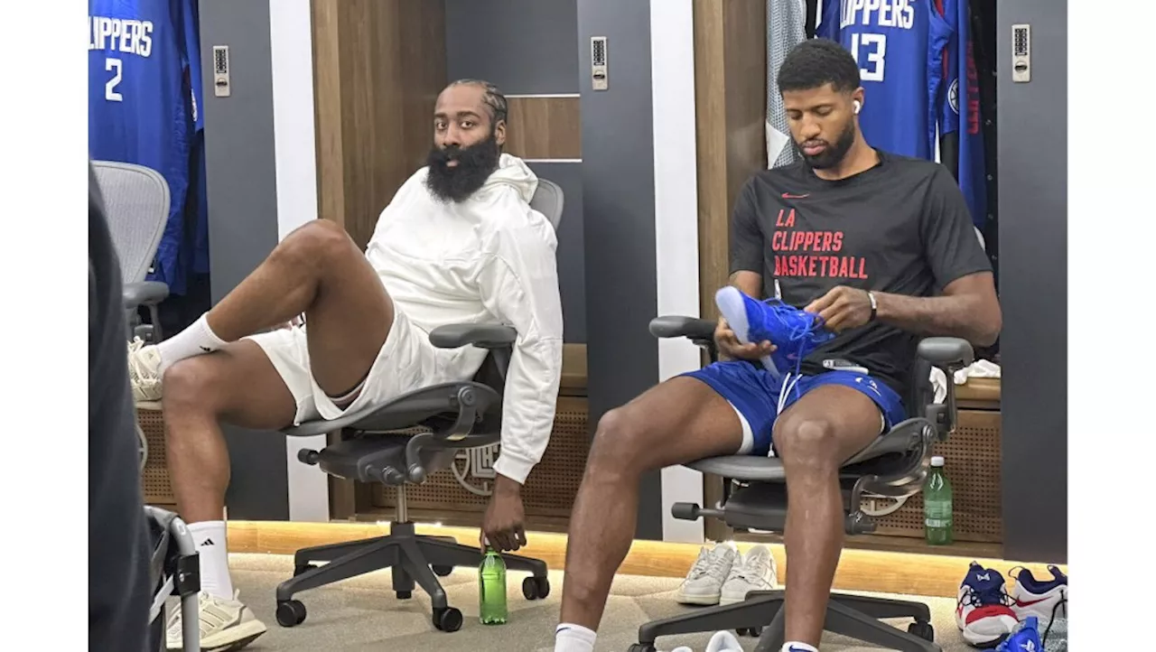 James Harden arrives, welcomed in Clippers’ locker room