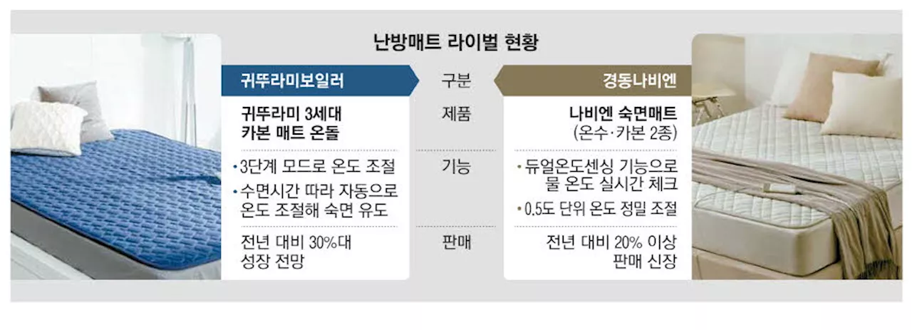 쌀쌀해진 날씨…난방매트 경쟁 '가열'