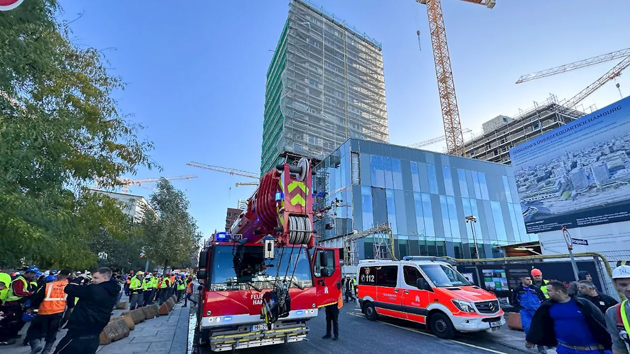 35 Stunden nach Gerüsteinsturz: Letzter Toter auf Hamburger Großbaustelle geborgen