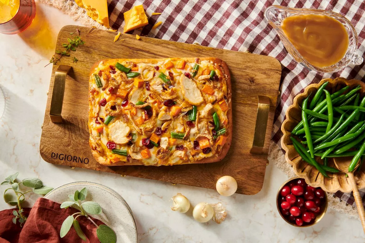 DiGiorno’s Thanksgiving pizzas on sale today - turkey and sides on a crust with cheese