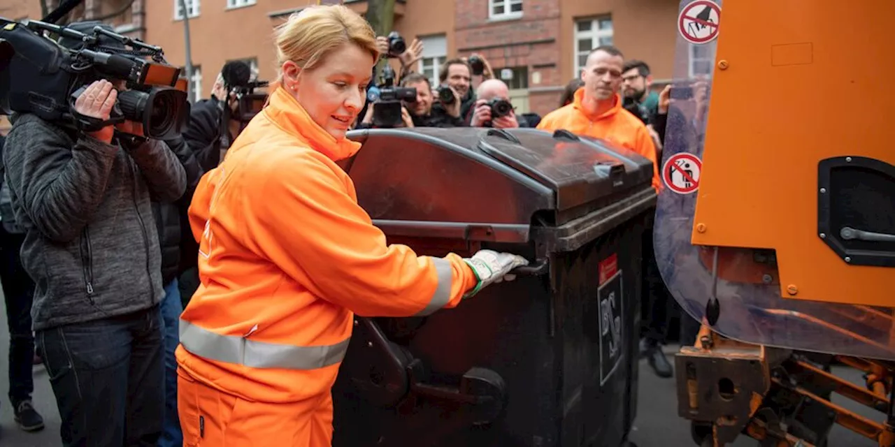 Berlins Müll und warum Glas mit Klas heißt: Giffey gewohnt alliterarisch