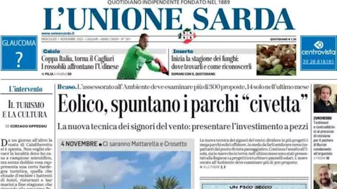 L'Unione Sarda apre sulla Coppa Italia: 'Sfida ad Udine per il Cagliari di Ranieri'