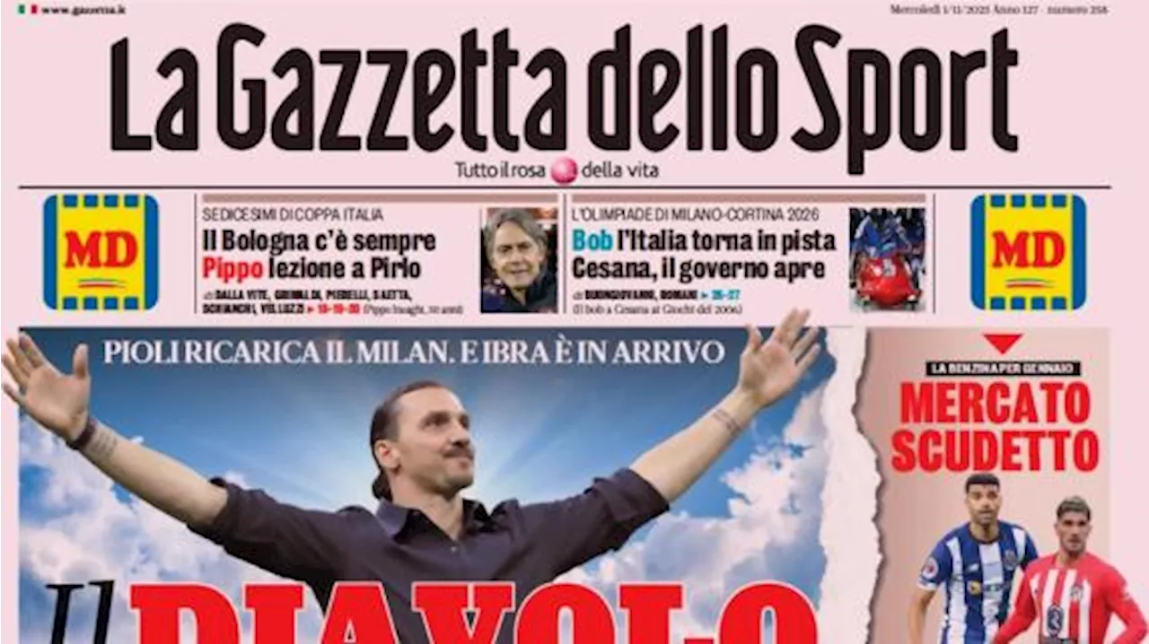 La prima pagina de La Gazzetta dello Sport apre sul Milan: 'Il Diavolo fa miracoli'