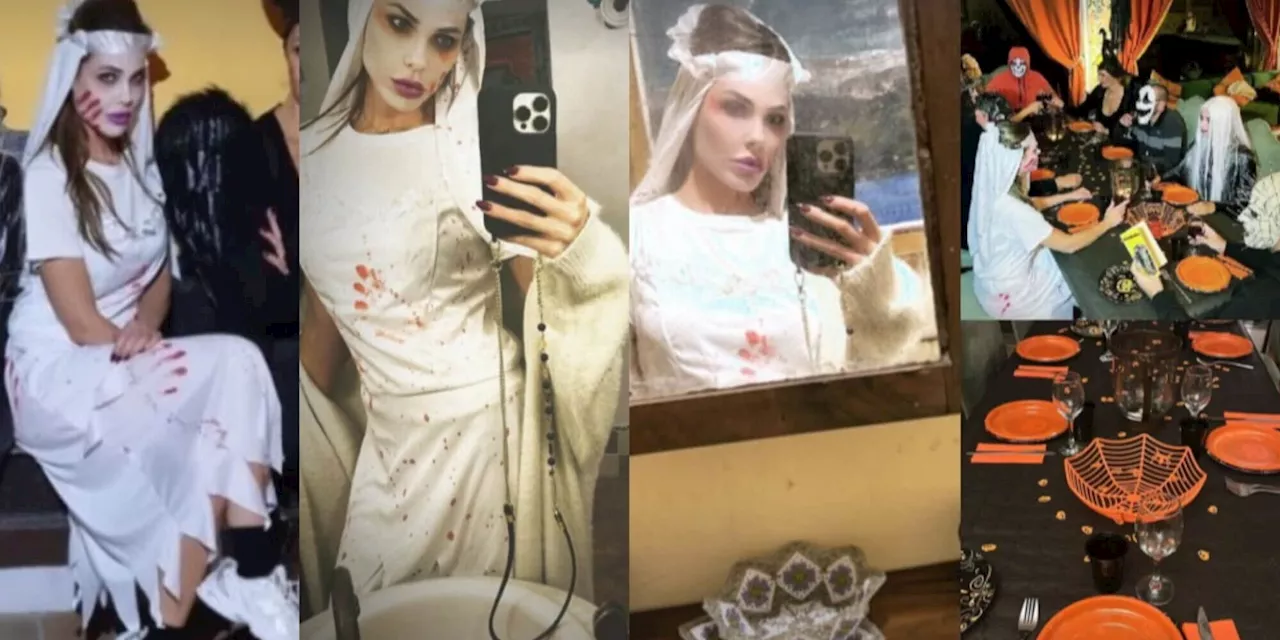 Ilary Blasi e il costume per la notte di Halloween in stile 'sposa cadavere'