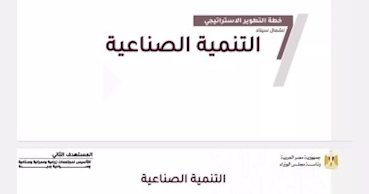 44.3 مليار جنيه استثمارات لتحقيق التنمية الصناعية فى سيناء