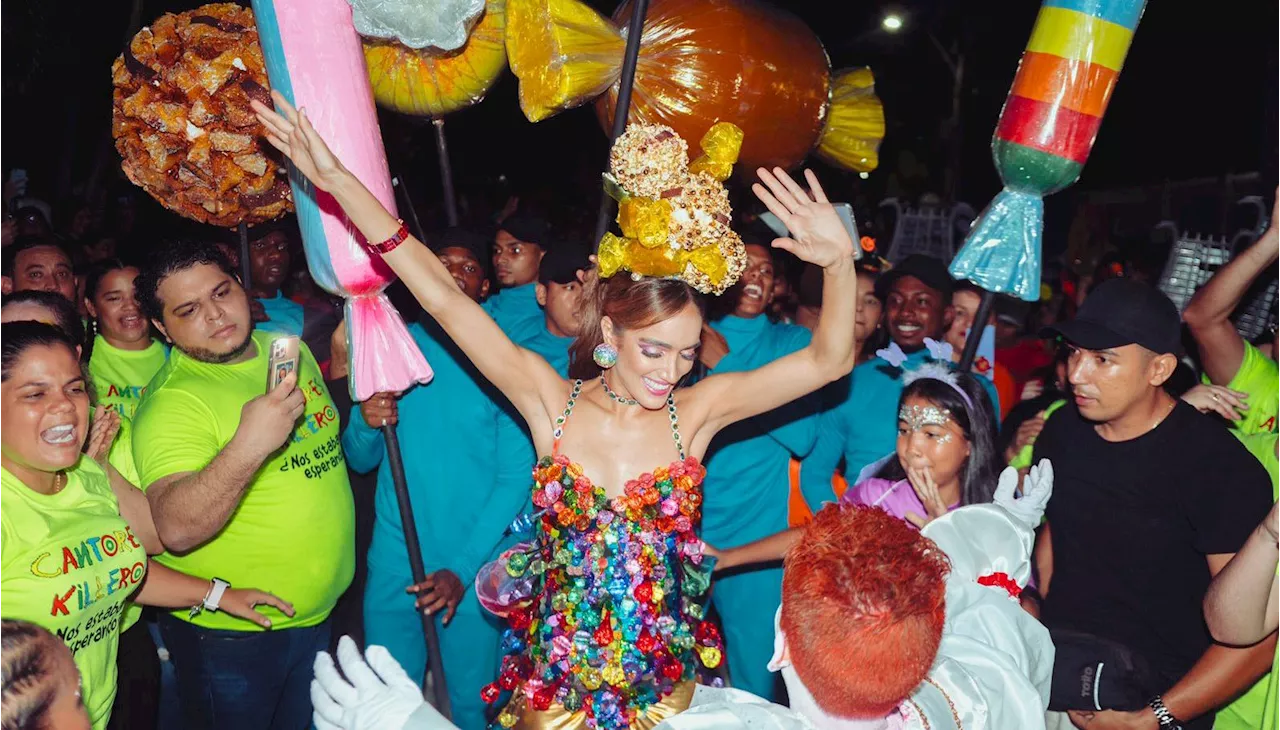 Con alegrías y bolitas 'e coco, la reina Melissa Cure celebró Halloween con los niños barranquilleros