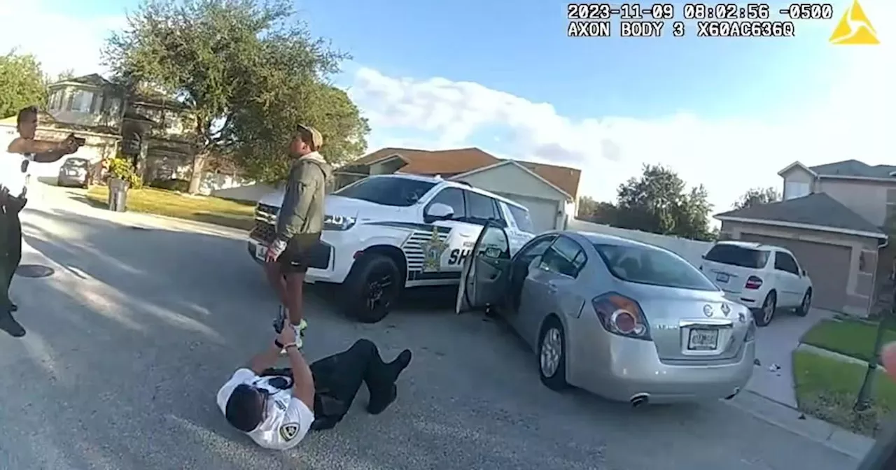 Moment Florida deputies are injured by high-speed driver in 'ambush' attack